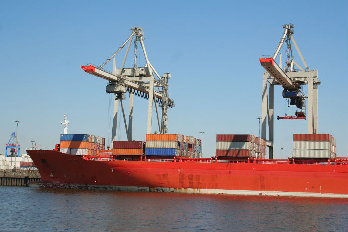 Cargo ship at port