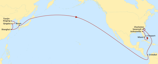 MSC Transpacific East Coast route