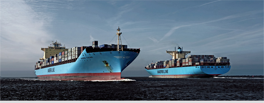 Maersk ships cross paths