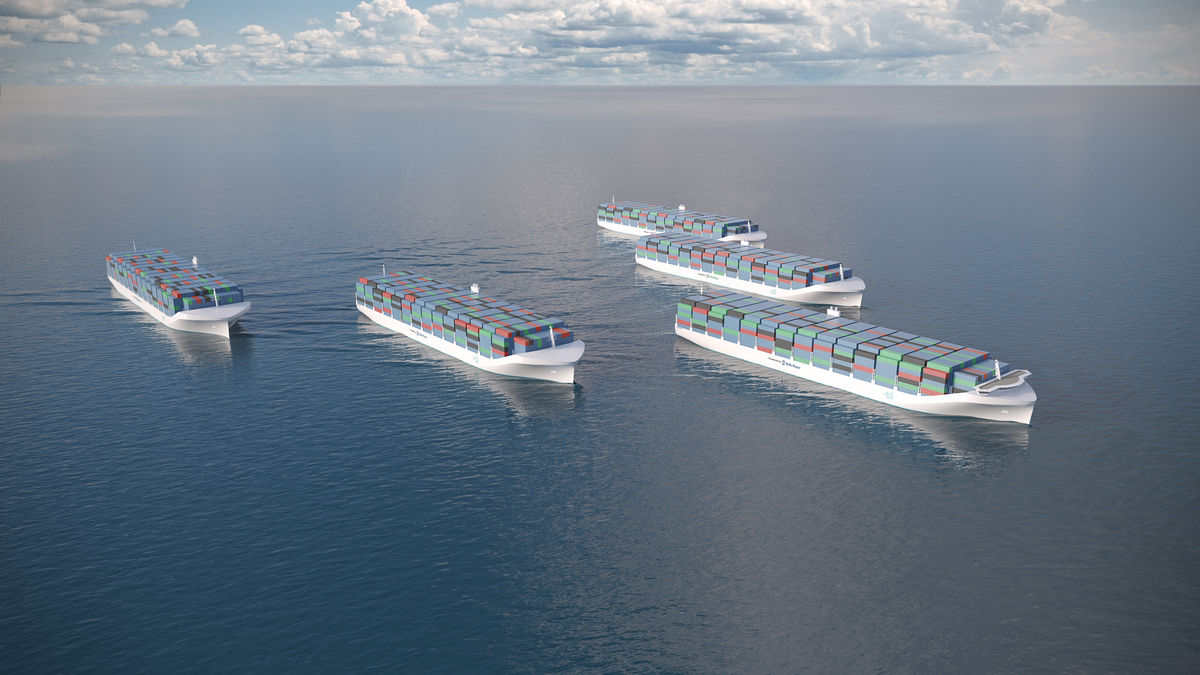 automated cargo ships rendering