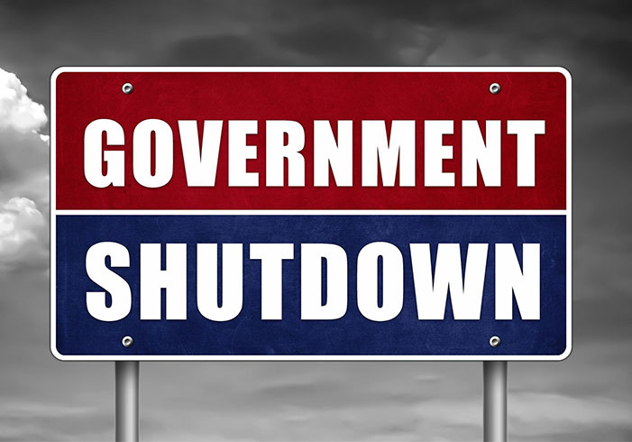 Governmen shutdown sign