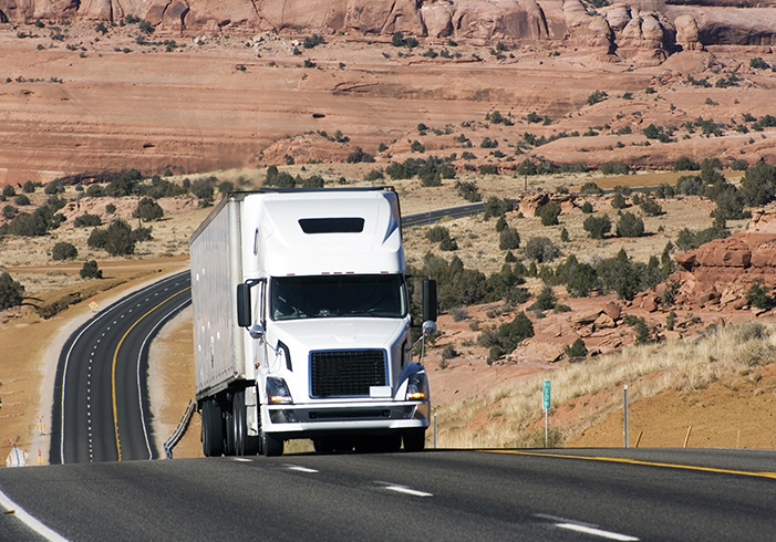 Truck driving on the highway